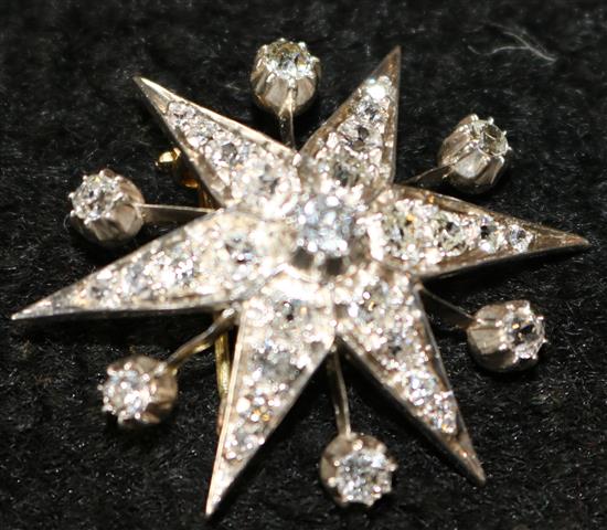 Diamond star brooch